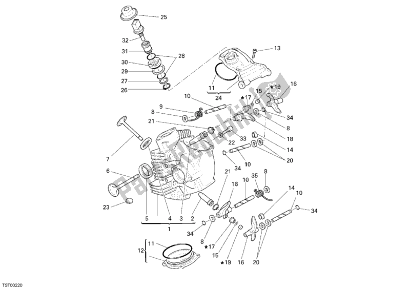 Toutes les pièces pour le Culasse Horizontale du Ducati Sportclassic Sport 1000 S USA 2007